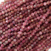 Natural Genuine Faceted Pink Red Ruby Round Beads 15.5