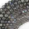 Natural Light Gray Labradorite Round Beads Gemstone 15