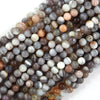 AA Natural Pink Grey Botswana Agate Round Beads 15