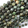 Natural Green African Jade Prism Double Point Cut Faceted Beads 15.5