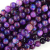 Malaysia Purple Colored Jade Round Beads Gemstone 15