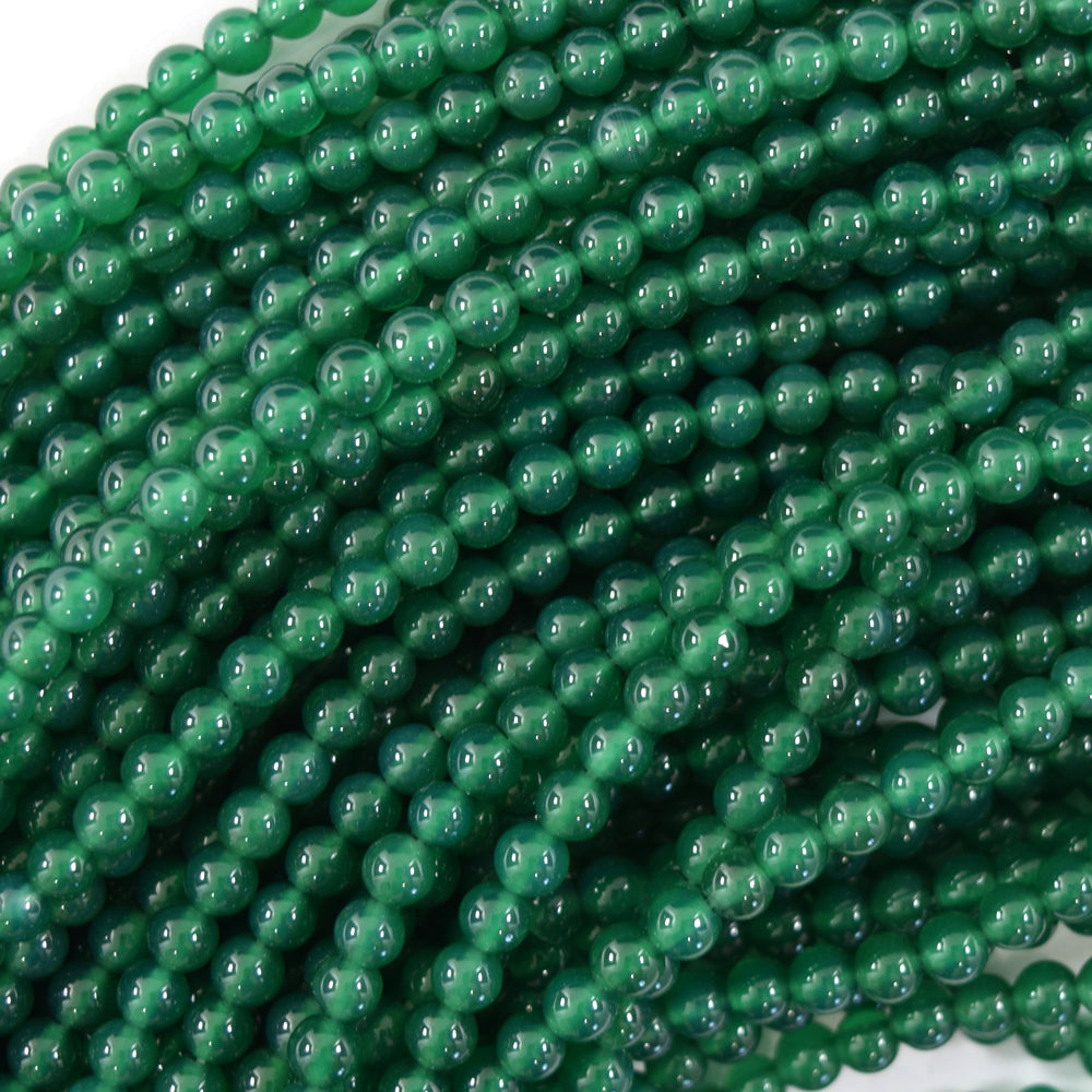 Green Onyx Round Beads Gemstone 15" Strand 4mm 6mm 8mm 10mm 12mm
