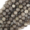 Natural Cloudy Grey Quartz Round Beads Gemstone 15