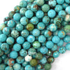 Faceted Blue Turquoise Round Beads 15.5