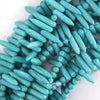 Blue Turquoise Stick Needle Spike Beads Gemstone 15.5