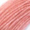 Natural Pink Rose Quartz Rondelle Button Beads 15