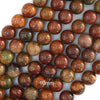 Natural Red Creek Picasso Jasper Round Beads 15