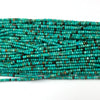 2x3mm faceted green turquoise rondelle button beads 15