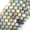 Mystic Titanium Faceted Amazonite Round Beads Gemstone 15