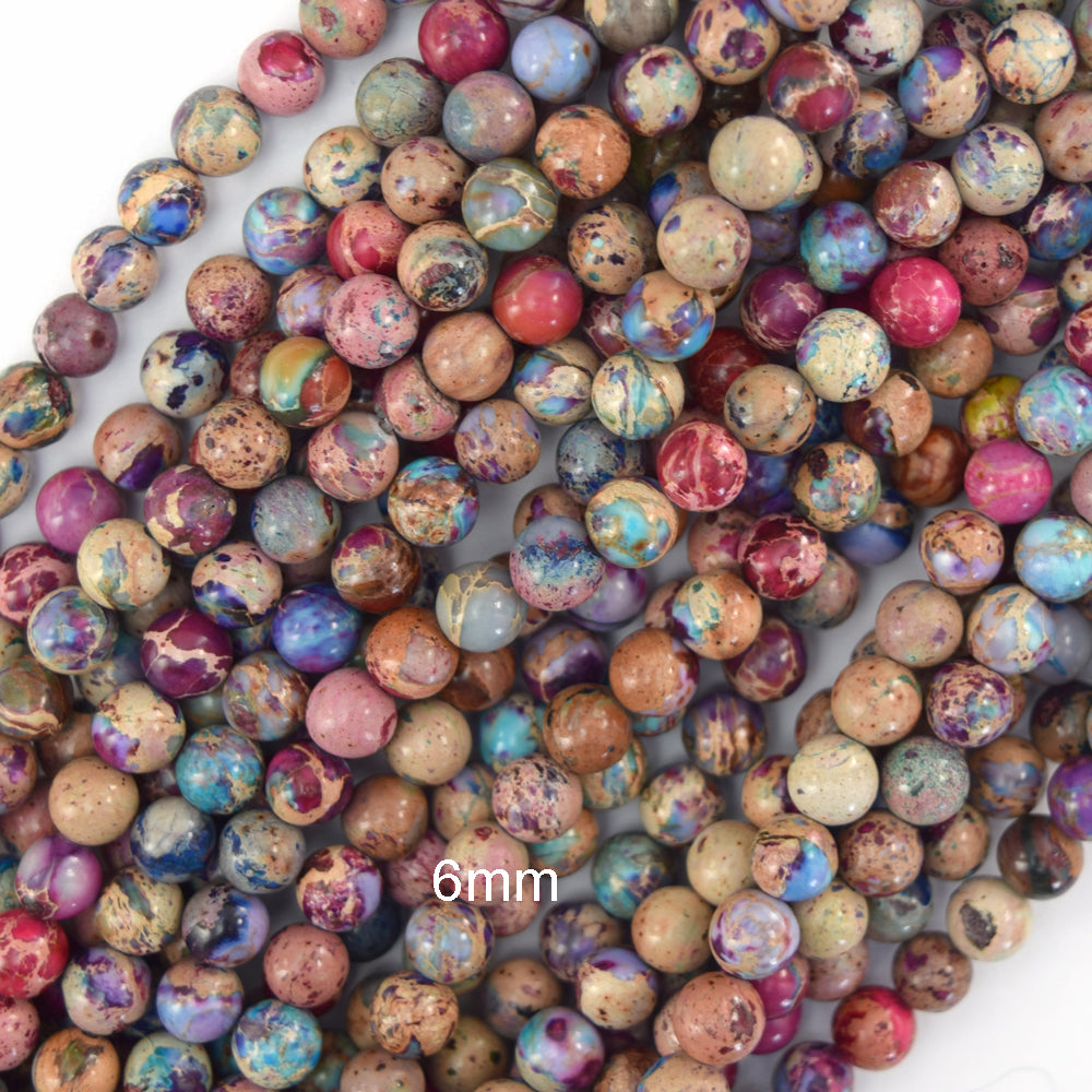 Galaxy Purple Blue Sea Sediment Jasper Round Beads 15.5" 4mm 6mm 8mm 10mm S2