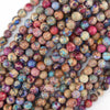 Galaxy Purple Blue Sea Sediment Jasper Round Beads 15.5