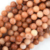 Natural Orange Aventurine Round Beads Gemstone 15