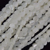 White Mother Of Pearl MOP Heart Beads Gemstone 15.5