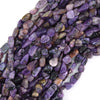 8mm - 10mm natural Russian purple charoite pebble nugget beads 15.5