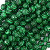 Faceted Synthetic Green Malachite Round Beads 15