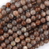 Natural Brown Sunstone Round Beads Gemstone 15.5