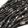 13mm black stripe agate tube beads 15.5