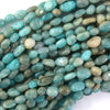 Natural Russian Green Amazonite Pebble Nugget Beads 15.5