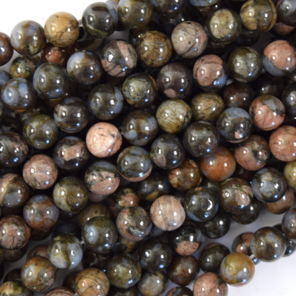 Natural Blue Gray Opal Round Beads Gemstone 15" Strand 4mm 6mm 8mm 10mm