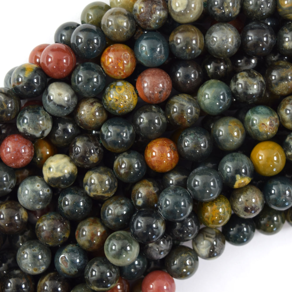 Natural Ocean Agate Round Beads Gemstone 15" Strand 6mm 8mm 10mm