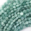 AA Natural Green Moonstone Coin Beads 15.5