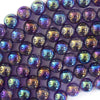 Mystic Titanium Natural Purple Amethyst Round Beads 15