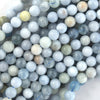Natural Multicolor Blue Aquamarine Round Beads 15.5