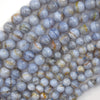 Natural Brown Blue Lace Agate Round Beads Gemstone 15.5