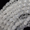 8x12mm Genuine Selenite Drum Barrel Beads Gemstone 15.5