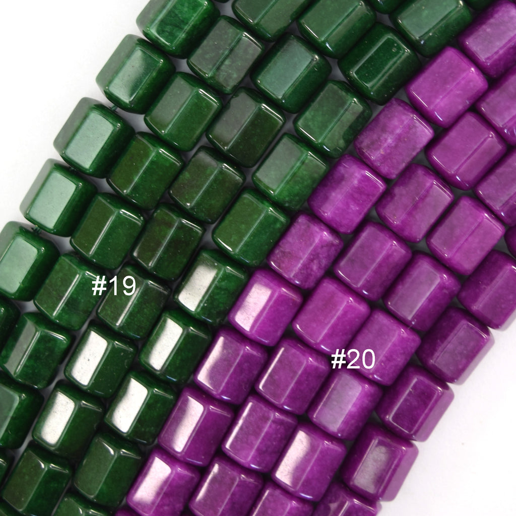 8x10mm Faceted Colored Crystal Quartz Tube Cylinder Beads Gemstone 15" Strand