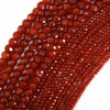 AA Faceted Red Carnelian Rondelle Button Beads 15.5