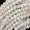 Natural Faceted Cream White Moonstone Round Beads 15.5