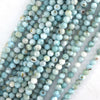 AA 4mm natural faceted Dominique Republic blue larimar round beads 15.5