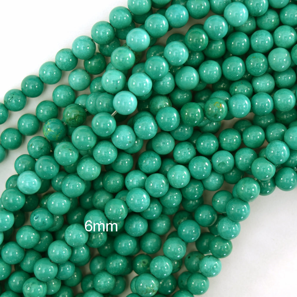 Green Turquoise Round Beads Gemstone 15.5" Strand 4mm 6mm 8mm 10mm 12mm S2