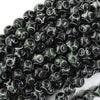 Natural Black Jade Carved Round Beads Gemstone 15