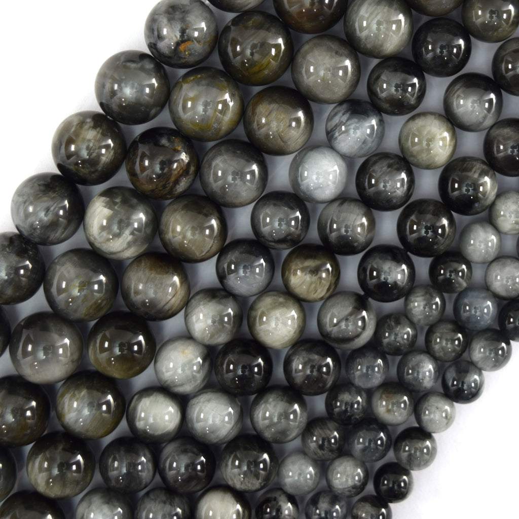 AA Natural Gray Hawk Eye Round Beads 15.5" Eagle Eye 4mm 6mm 8mm 10mm 12mm S1