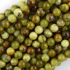 Natural Lemon Green Opal Round Beads Gemstone 15