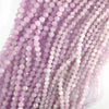 AA Natural Micro Faceted Light Purple Kunzite Round Beads 15.5