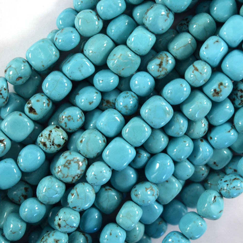 Blue Turquoise Pebble Nugget Beads Gemstone 15" Strand 7-8mm 10-14mm 16-22mm