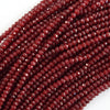 Faceted Ruby Red Jade Rondelle Button Beads 15