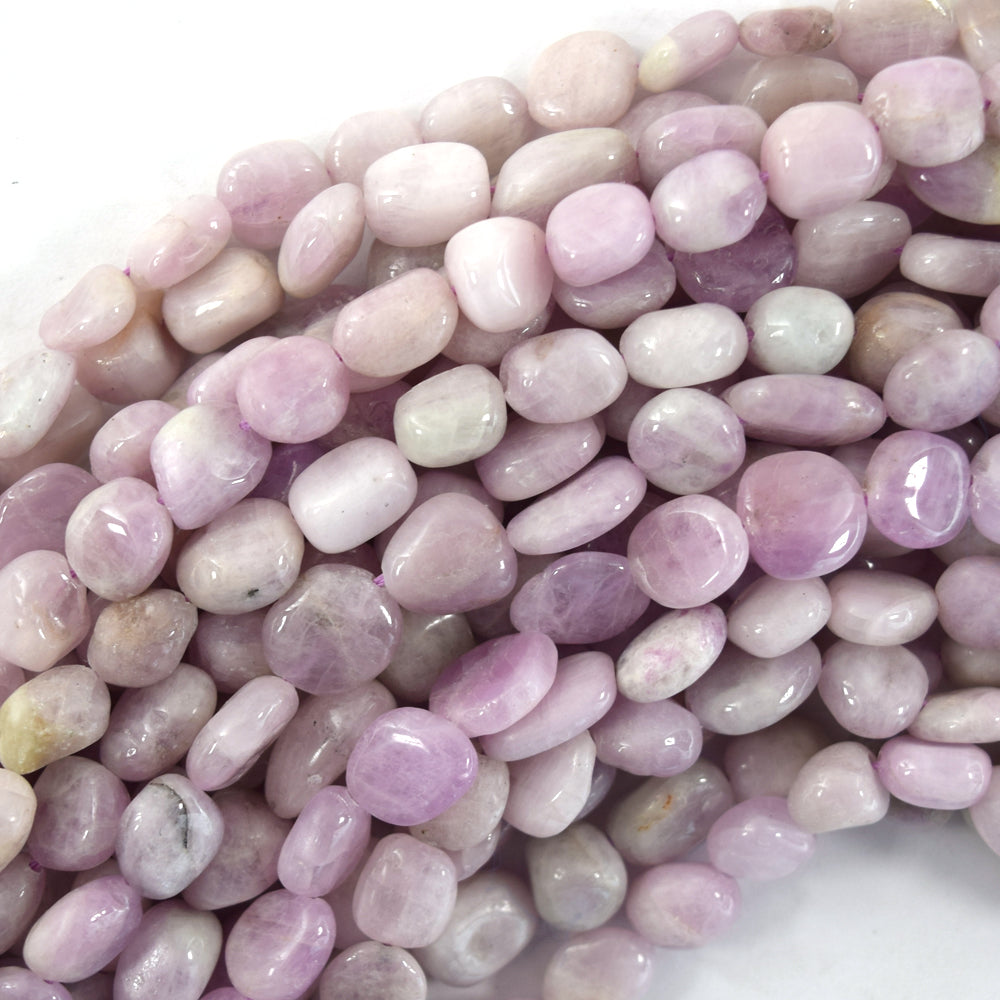 Natural Light Purple Kunzite Pebble Nugget Beads 15.5" Strand 6-8mm 8-10mm