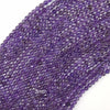 Natural Faceted Purple Amethyst Round Beads 15