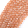 AA Natural Orange Sunstone Round Beads Gemstone 15