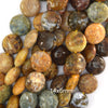 Natural Ocean Jasper Coin Beads Gemstone 15