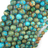 Sky Blue Sea Sediment Jasper Round Beads 15.5