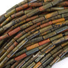 4x13mm natural red creek picasso jasper tube cylinder beads 15