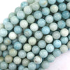 Natural Blue Amazonite Round Beads Gemstone 15
