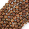 Matte Brown Tibetan DZI Agate Round Beads 15