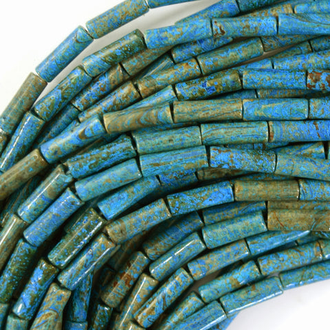 10x24mm blue turquoise stretch bracelet 7" S1
