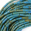13mm brown blue turquoise tube beads 16